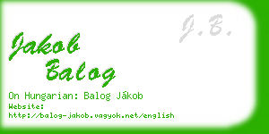 jakob balog business card